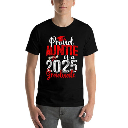 Proud Auntie Of A Class Of 2025 Graduate Senior Graduation  Heathered Texture T-Shirt