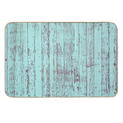 Turquoise Wood  High-Traffic Bath Mat
