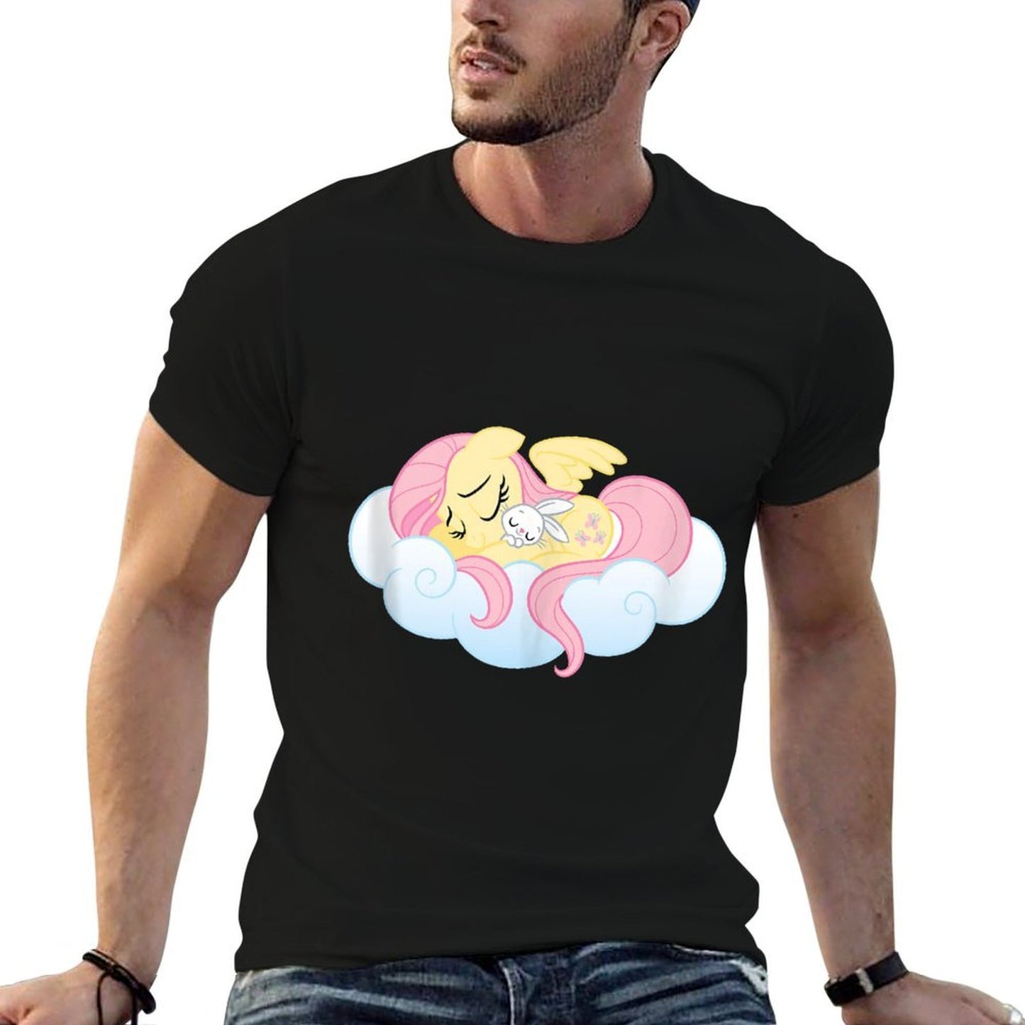 My Little Pony Fluttershy And Angel Bunny Sleeping  Lightweight T-Shirt
