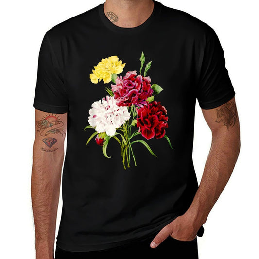 Vintage Botanical Carnation Flower Illustration Art  Breathable T-Shirt