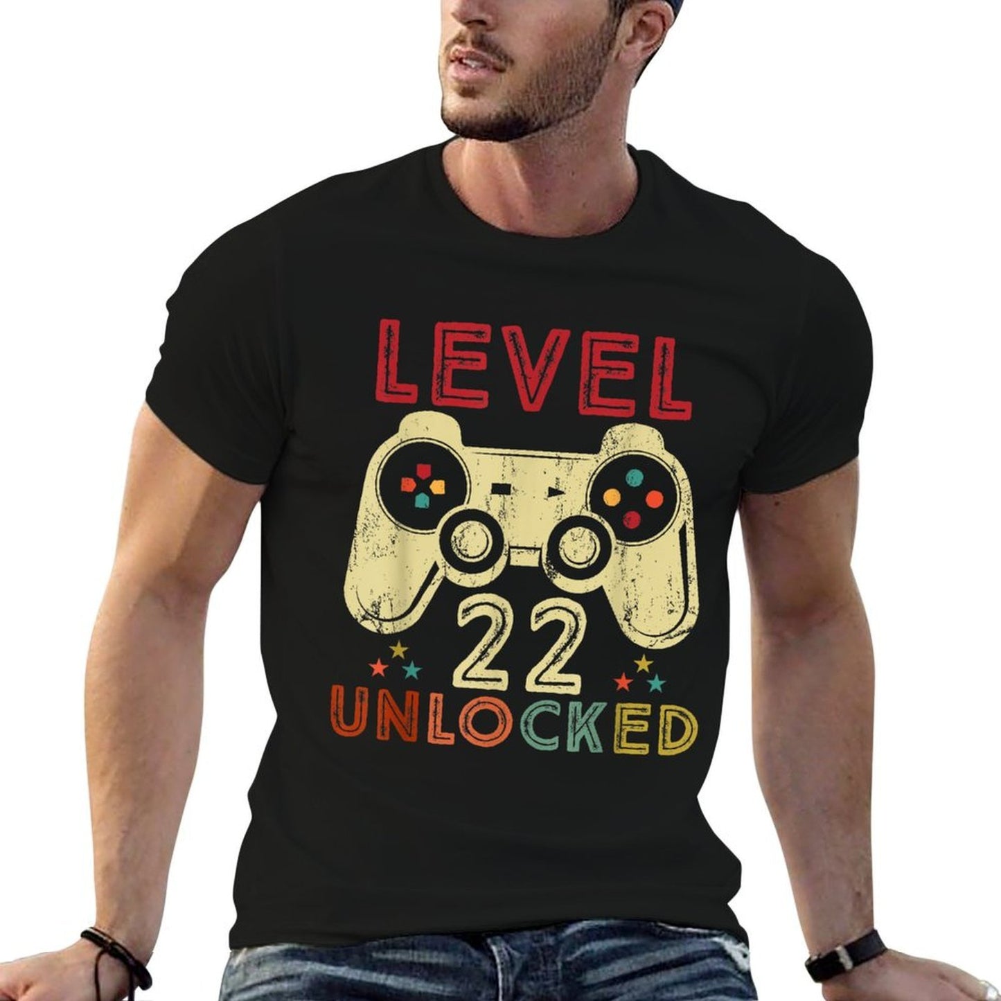 Level 22 Unlocked Birthday 22 Years Old Cool 22nd Bday Gifts  Vintage-inspired T-Shirt