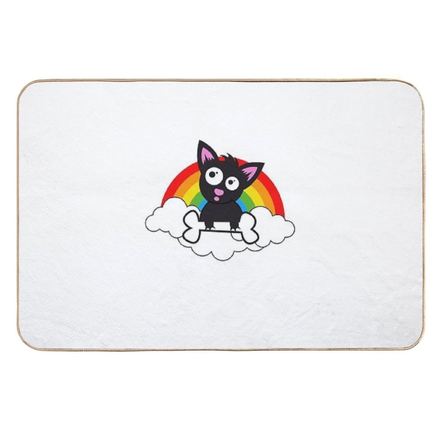 Cat on Rainbow  Toxin-Free Bath Mat