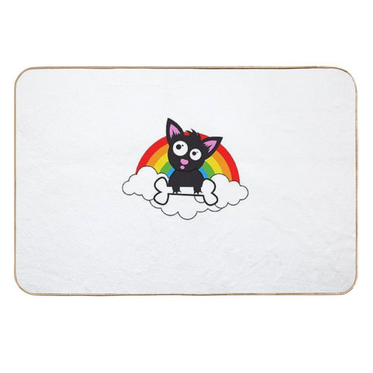 Cat on Rainbow  Toxin-Free Bath Mat
