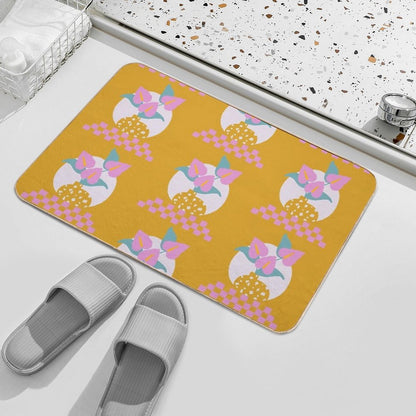 Anthurium Plant & Terrazzo Vase  Fade-Resistant Bath Mat