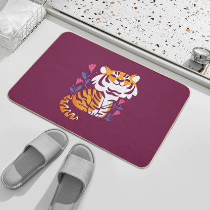 Flower Tiger  Anti-Trip Bath Mat