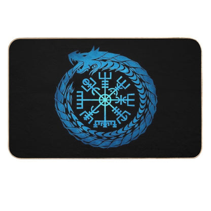Vegvisir Jormungandr World Serpent  Stain-Proof Bath Mat