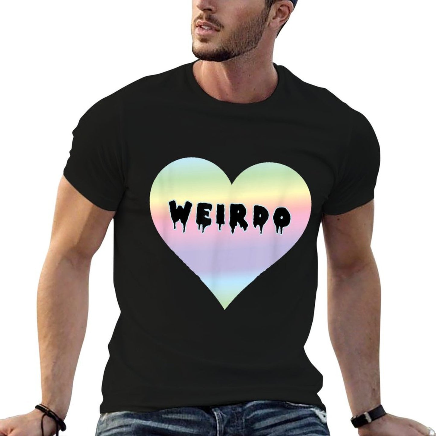 Pastel Goth Kawaii WEIRDO Illustration  Vintage Heart Drip  Easy-care T-Shirt