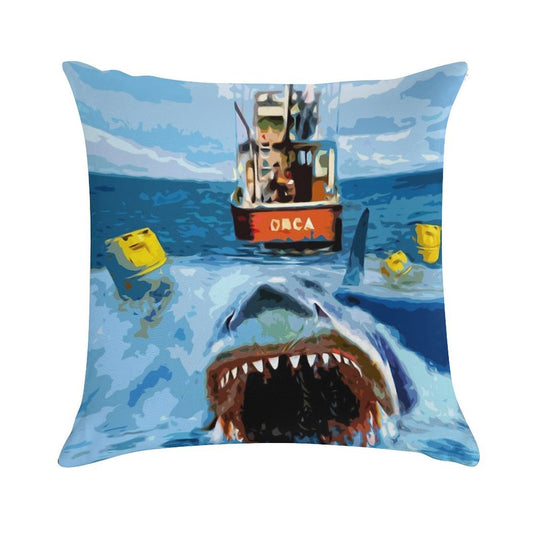 Jaws Movie Retro. Birthday Party Gifts. Officially Licensed Merch. Soft Warmth Comfort Throw Pillow