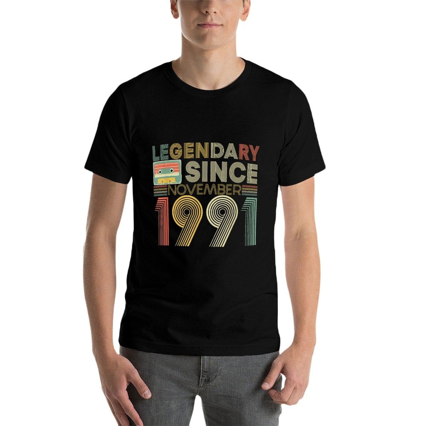 Legendary Since Tape Bday November 1991 30Th Birthday  Fade-proof Color T-Shirt