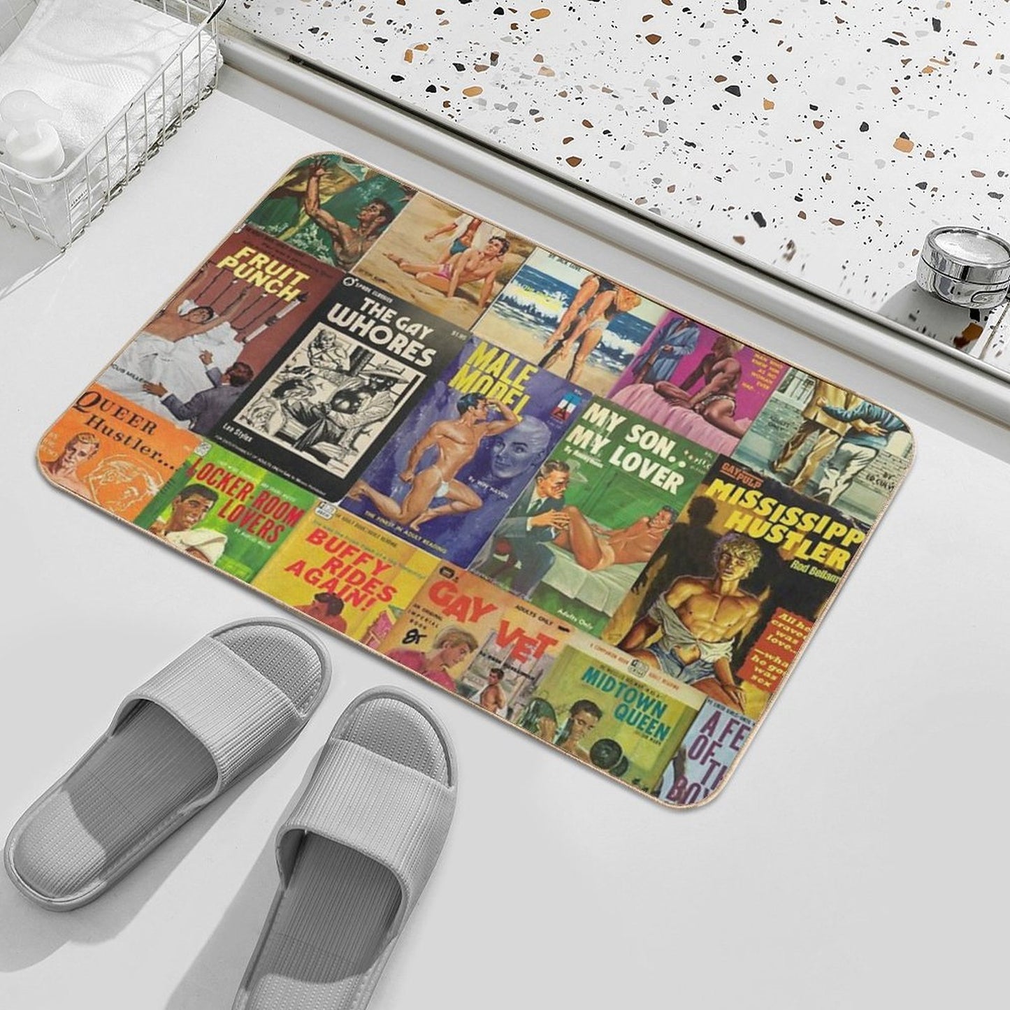Gay Vintage Erotica #2  Toxin-Free Bath Mat