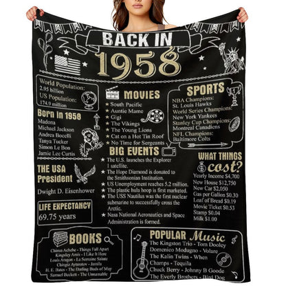 Birthday Anniversary 1958 History Back in 1958 Lightweight Throw Blanket