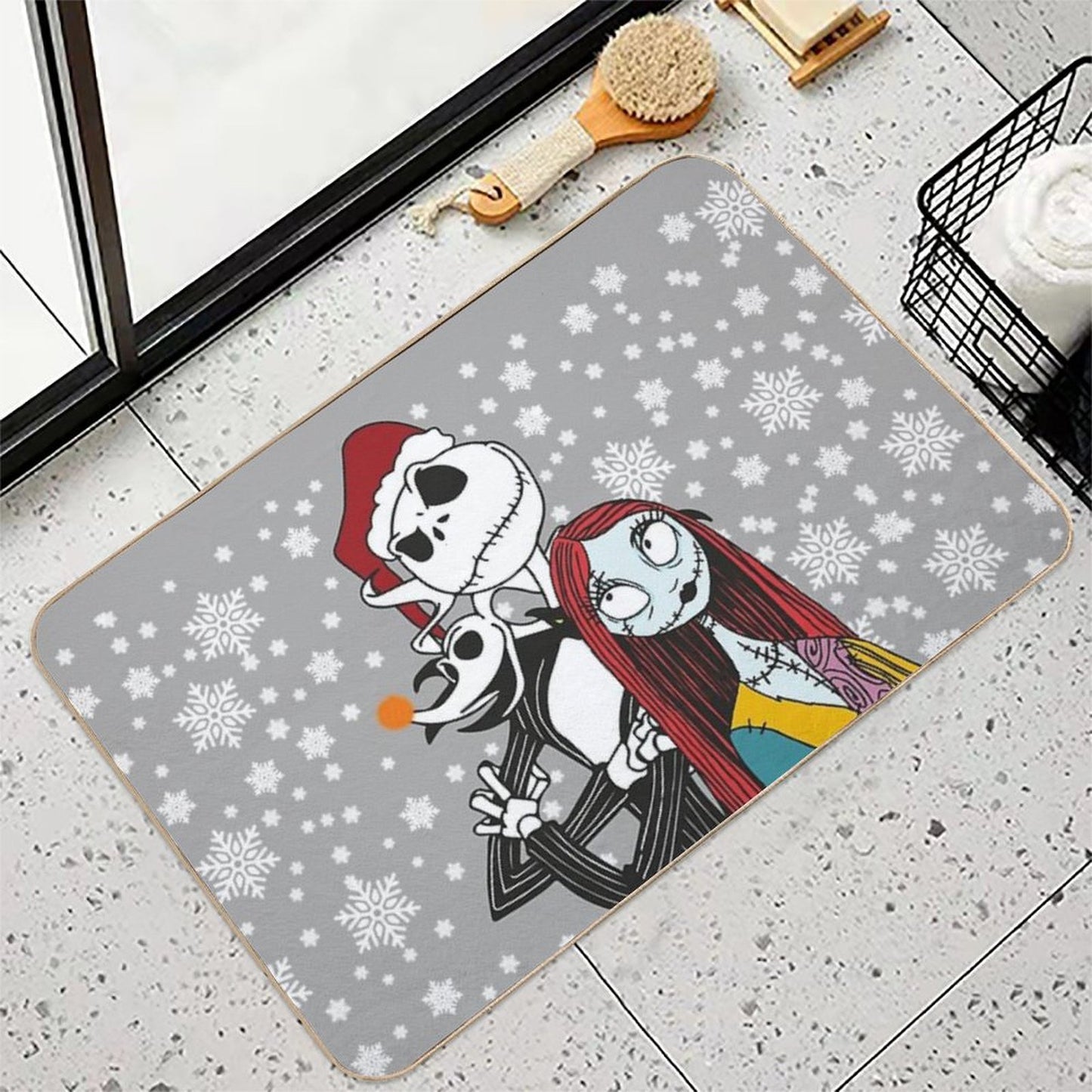 Jack Skellington, Zero And Sally - The Nightmare Before Christmas  Slip-Resistant Bath Mat