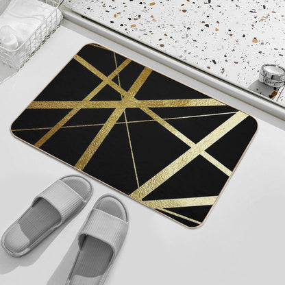 Black And Gold Geometric Luxe  Multi-Purpose Bath Mat