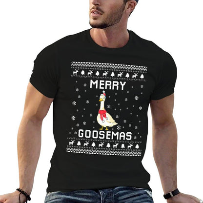 Geese Ugly Christmas Sweater Geese Lover Holiday Present Comfortable T-Shirt