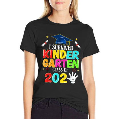 I Survived Kindergarten Graduation 2025 Graduate Boys Girls  Stretchy T-Shirt