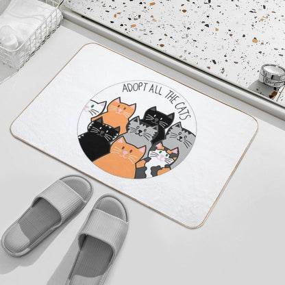 Adopt All The Cats  Odorless Bath Mat