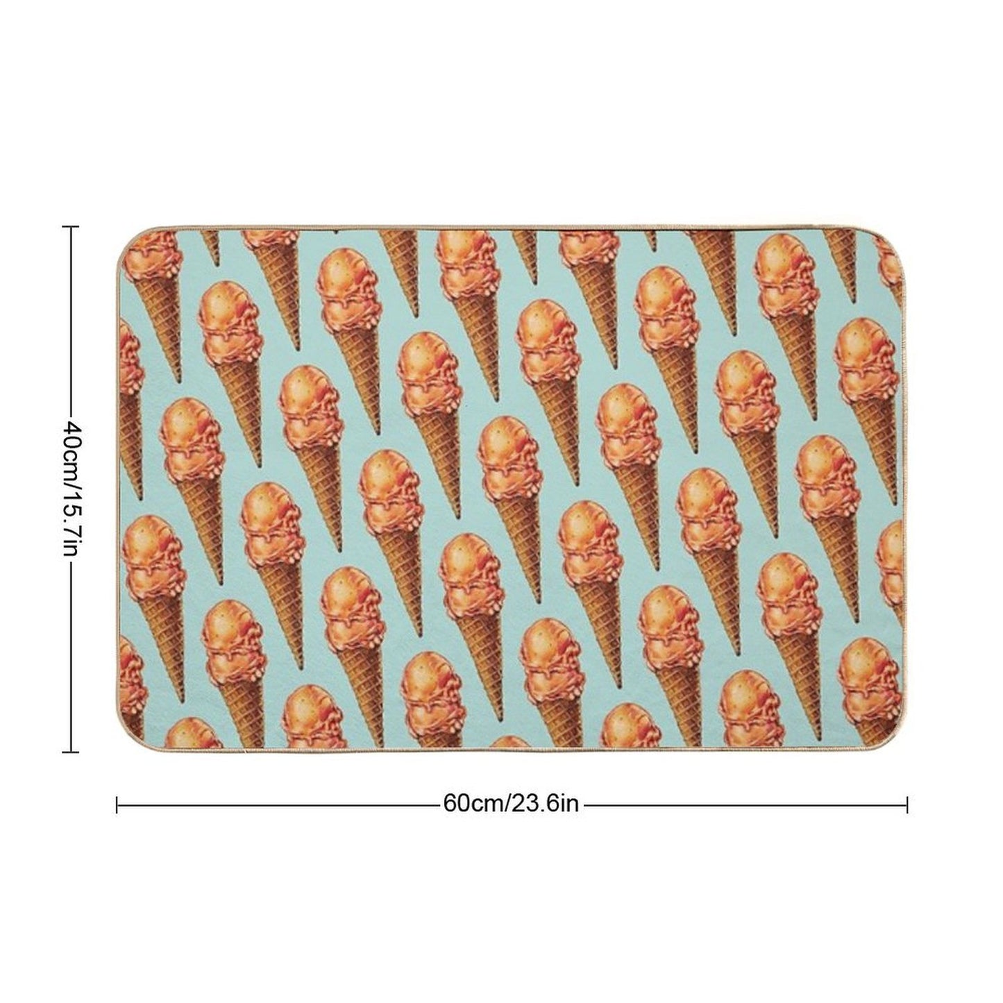 Strawberry Double Scoop Pattern  Easy Maintenance Bath Mat