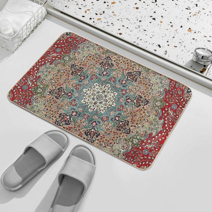 Vintage Antique Persian Carpet Print  Eco-Friendly Bath Mat