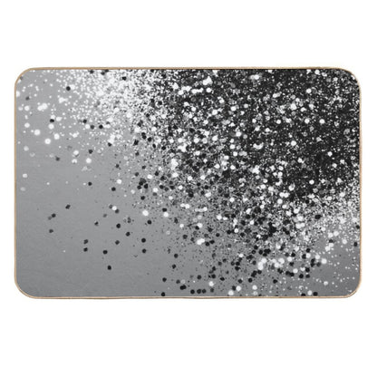 Silver Gray Lady Glam #1 (Photo of Glitter Only - Not Reflective)  Slip-Resistant Bath Mat
