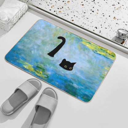 Claude Monet, Cat in Water Lilies, 1906  Long-Lasting Bath Mat