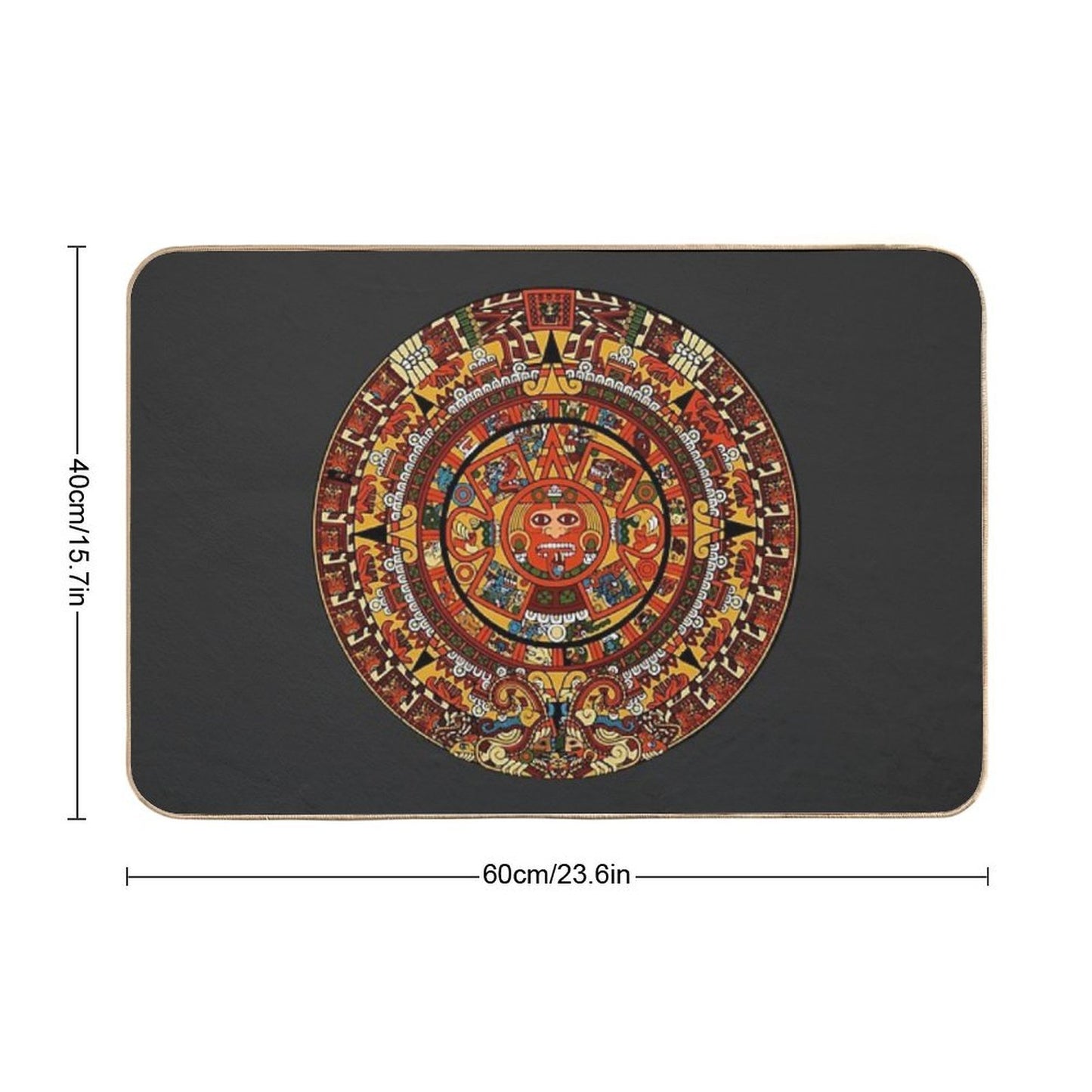 Aztec Calendar  Repositionable Bath Mat