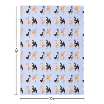 Shiba Inu Dogs Pack Sustainable Throw Blanket