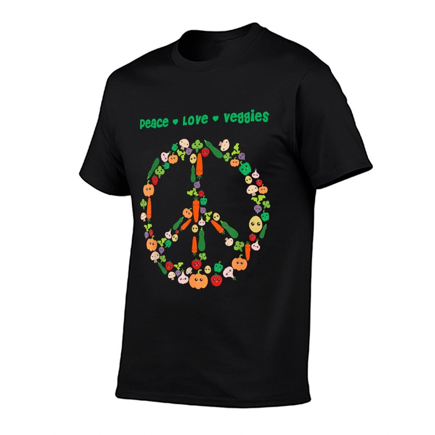 Kawaii Vegetables Peace Sign Funny Gift for Vegetarian Vegan  Stretchy T-Shirt
