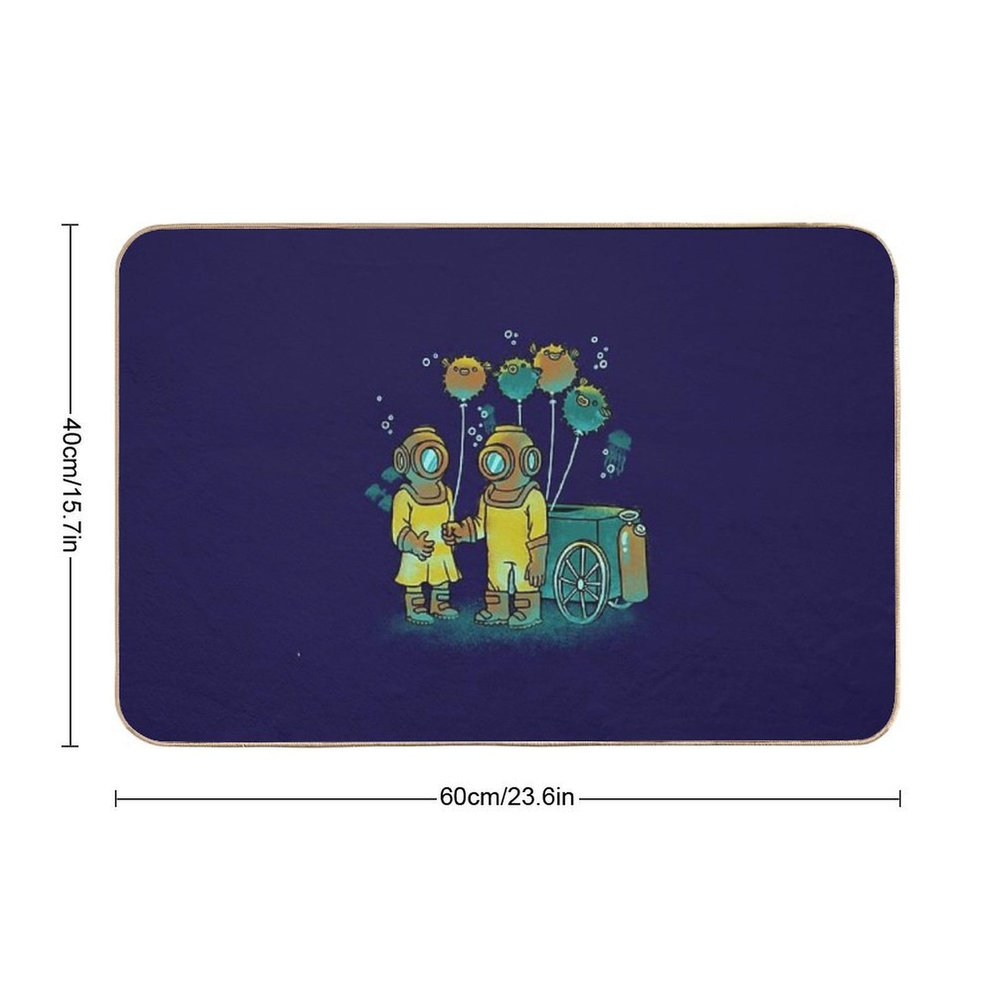 The Balloonfish Vender  Repositionable Bath Mat