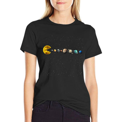 Funny Solar System - Astronauts Space Video Games  Cotton T-Shirt