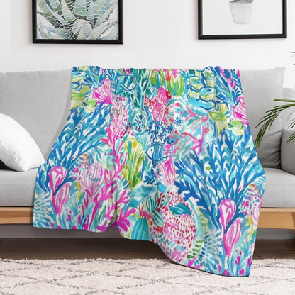 Summer Lily Ocean Holidays Travel-friendly Throw Blanket
