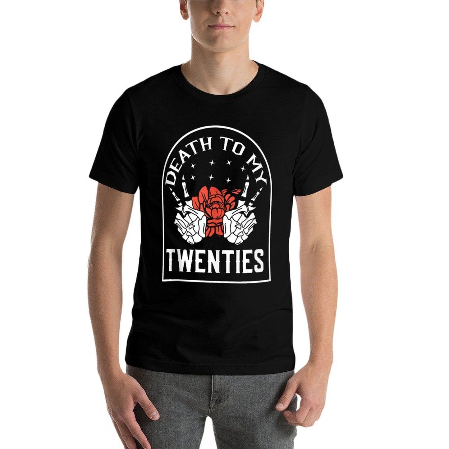 Death to My Twenties 30th Birthday 30 Yr Old Floral Skeleton  Polyester Blend T-Shirt