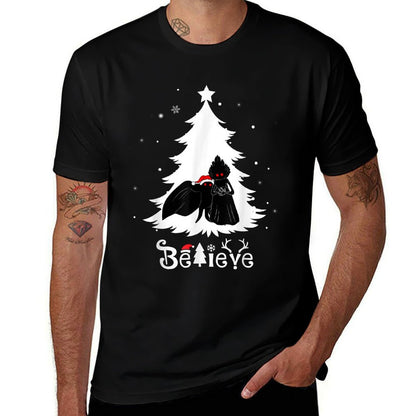 Believe Mothman And Flatwoods Monster Christmas Cryptid  Moisture-wicking T-Shirt