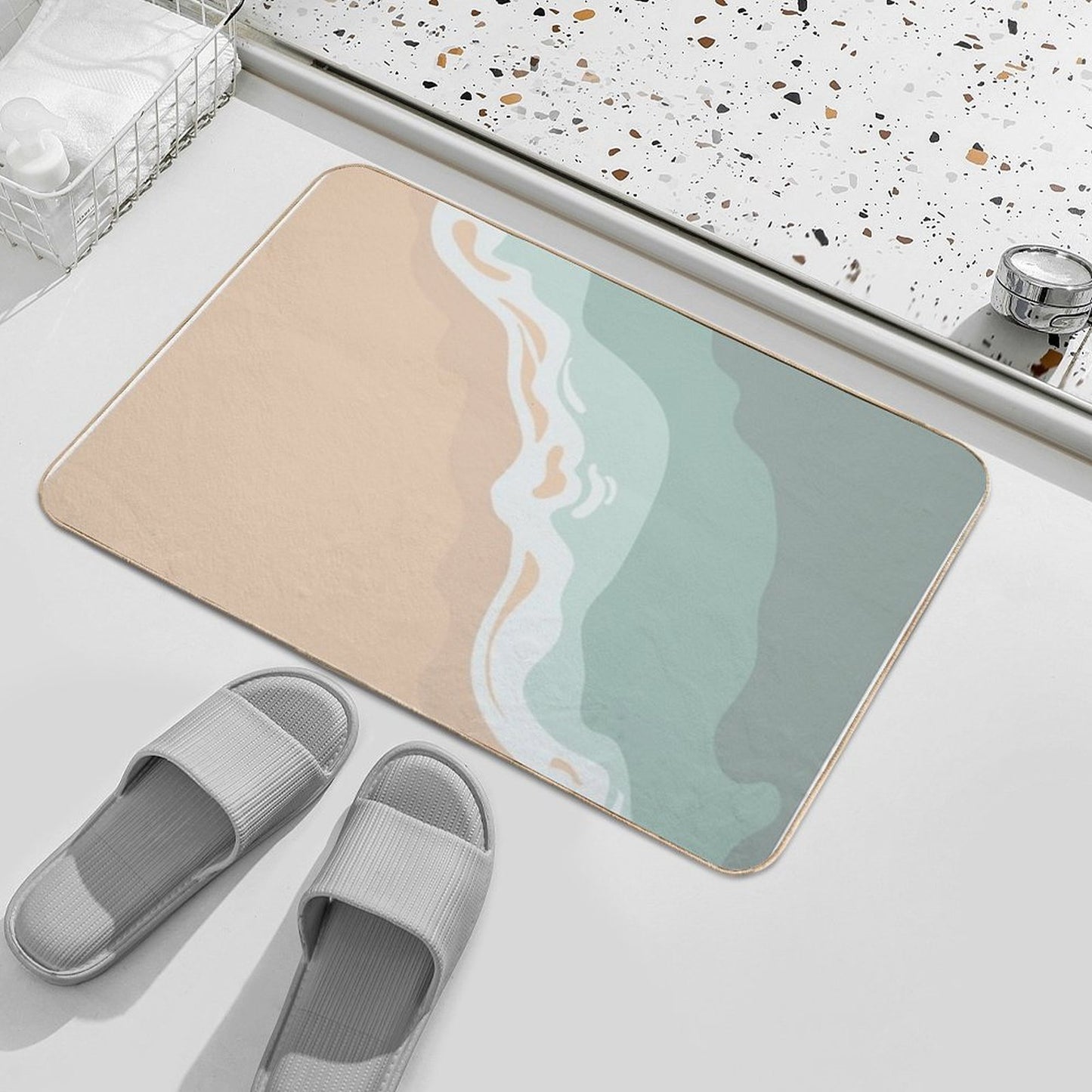 I Think I Could See The Beach #4  Fade-Resistant Bath Mat