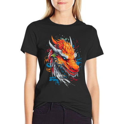 Dragon Graphic Fantasy Art Dragon  Heathered Texture T-Shirt