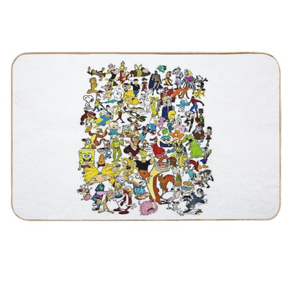 90s Cartoons 80s Classic Tv Kids  Eco-Friendly Bath Mat