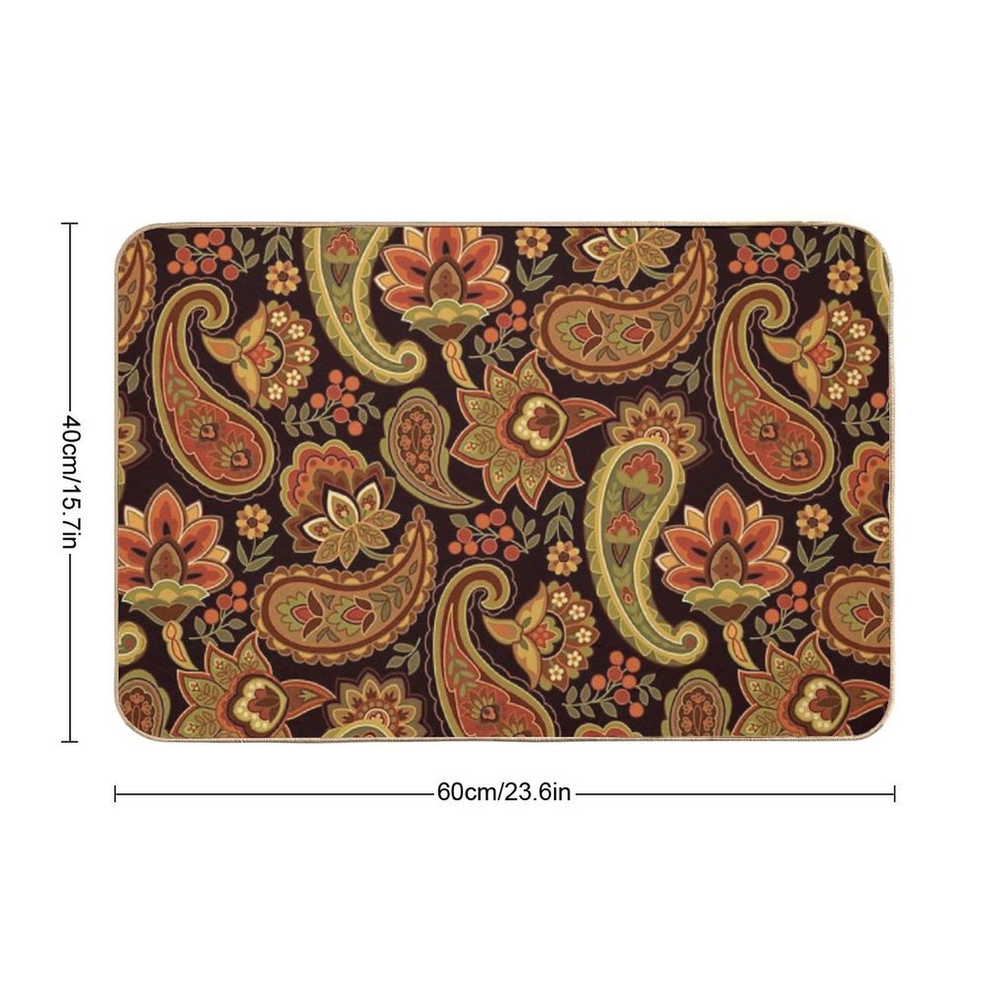 Autumn Paisley  Non-Slip Bath Mat