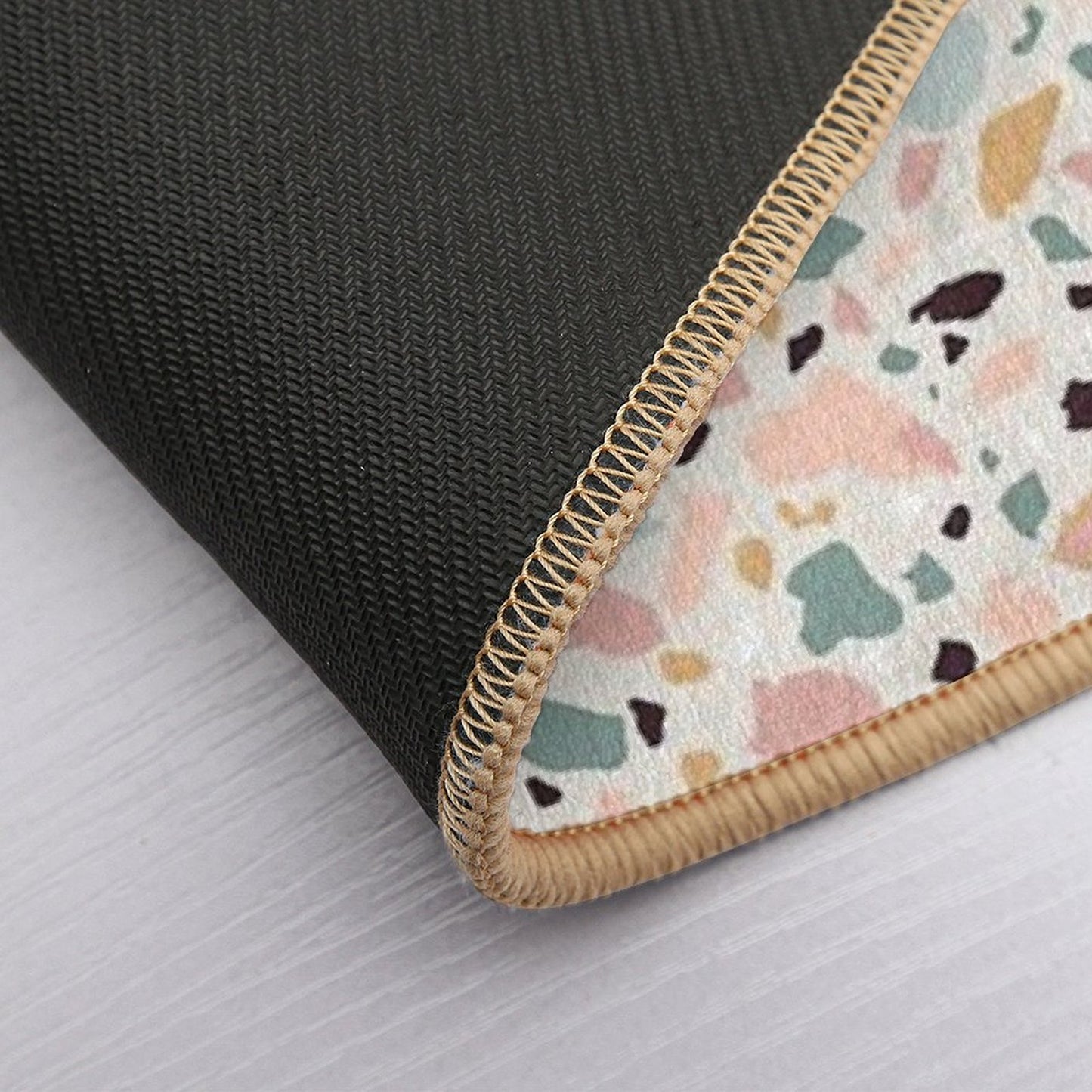 Pink Pastel Terrazzo  Repositionable Bath Mat