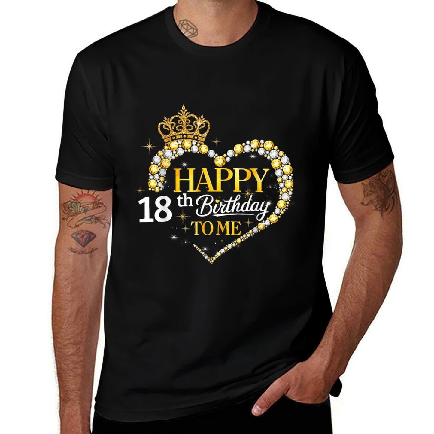 Happy 18th Birthday to Me Queen Crown Heart Afro Woman Girl Comfortable T-Shirt