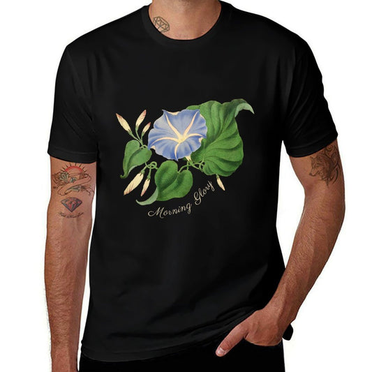 Womens Morning Glory Flower Botanical  Wrinkle-resistant T-Shirt