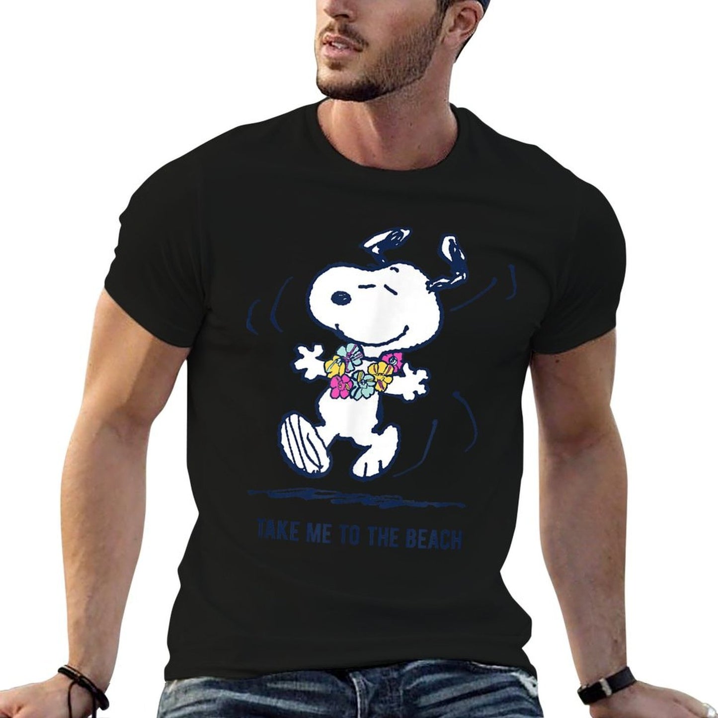 Peanuts Snoopy Take Me To The Beach  Heathered Texture T-Shirt