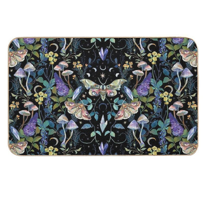 Crystal Moth Mushroom  Absorbent Bath Mat