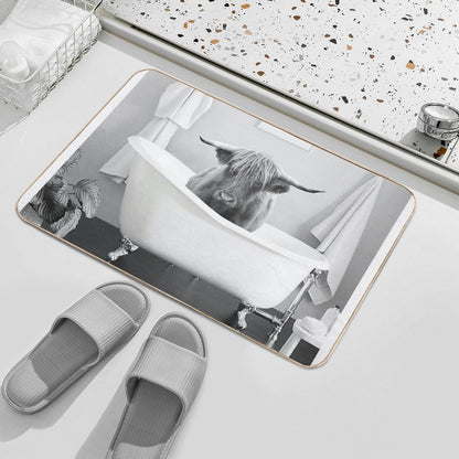 Highland Cow in Bathtub  Dirt-Trapping Bath Mat