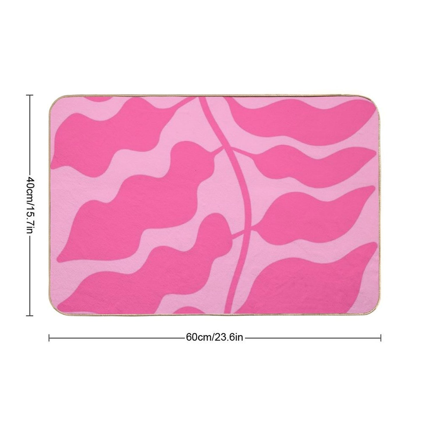 Leaves Pink  Eco-Friendly Bath Mat