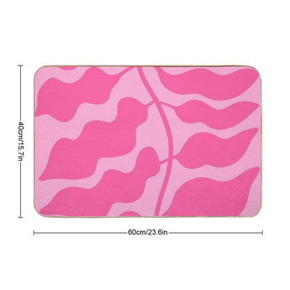 Leaves Pink  Eco-Friendly Bath Mat