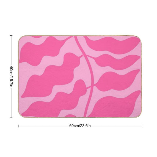 Leaves Pink  Eco-Friendly Bath Mat