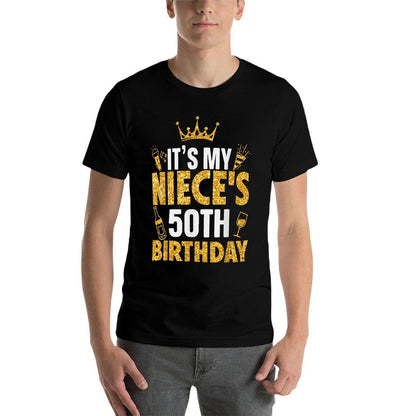 Niece It's My Niece's 50th Birthday 1975 50 Years Old  Ribbed Collar T-Shirt