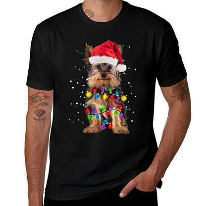 Yorkie Christmas Yorkie Dog Xmas Gift  Rolled Sleeves T-Shirt