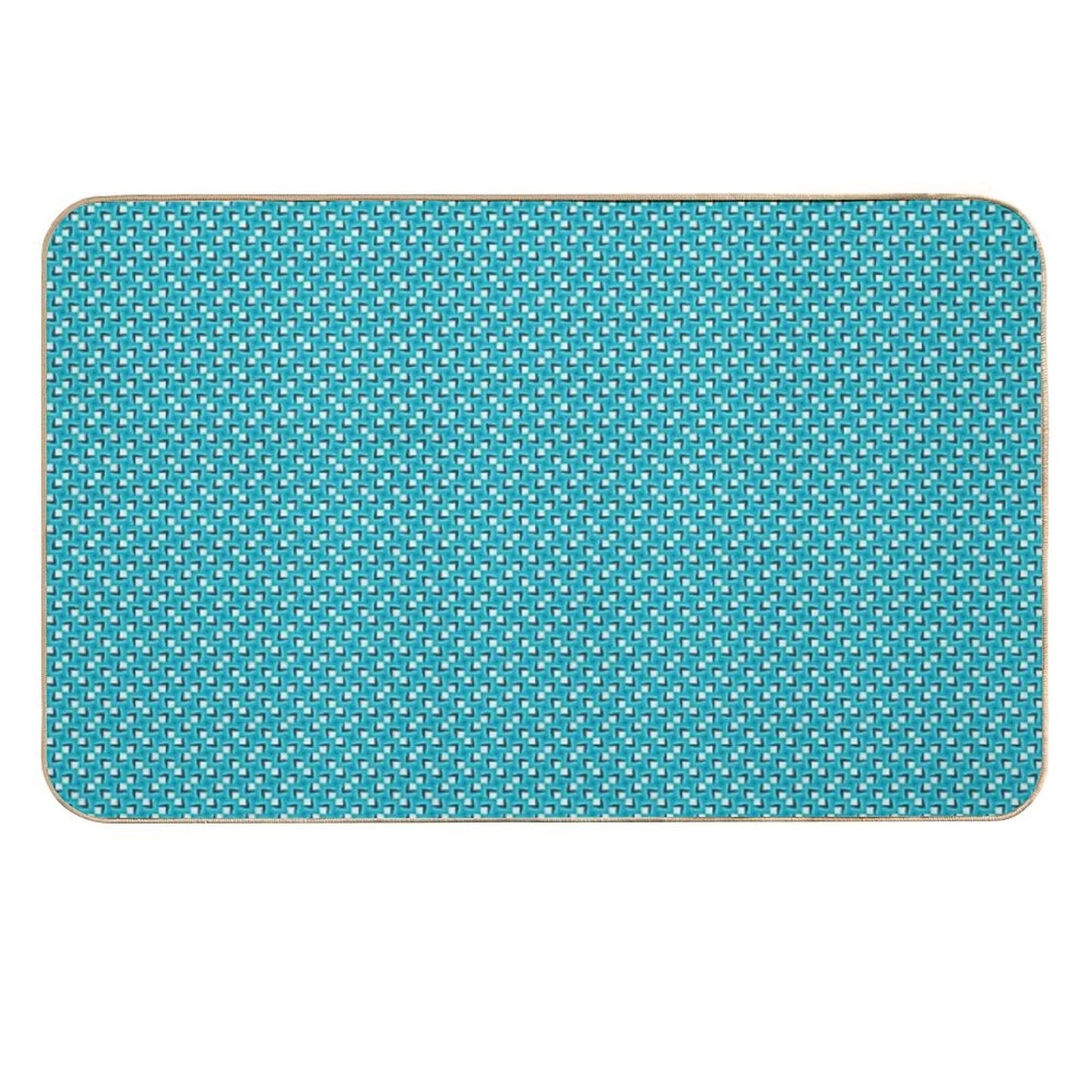 Overlapping Diamonds on Aqua Blue  High-Traffic Bath Mat
