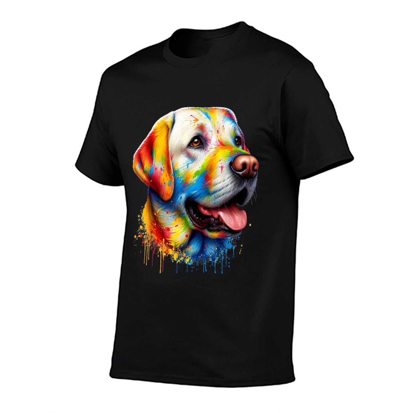 Colorful Canine Chaos Labrador Retriever Frenzy  Wrinkle-resistant T-Shirt