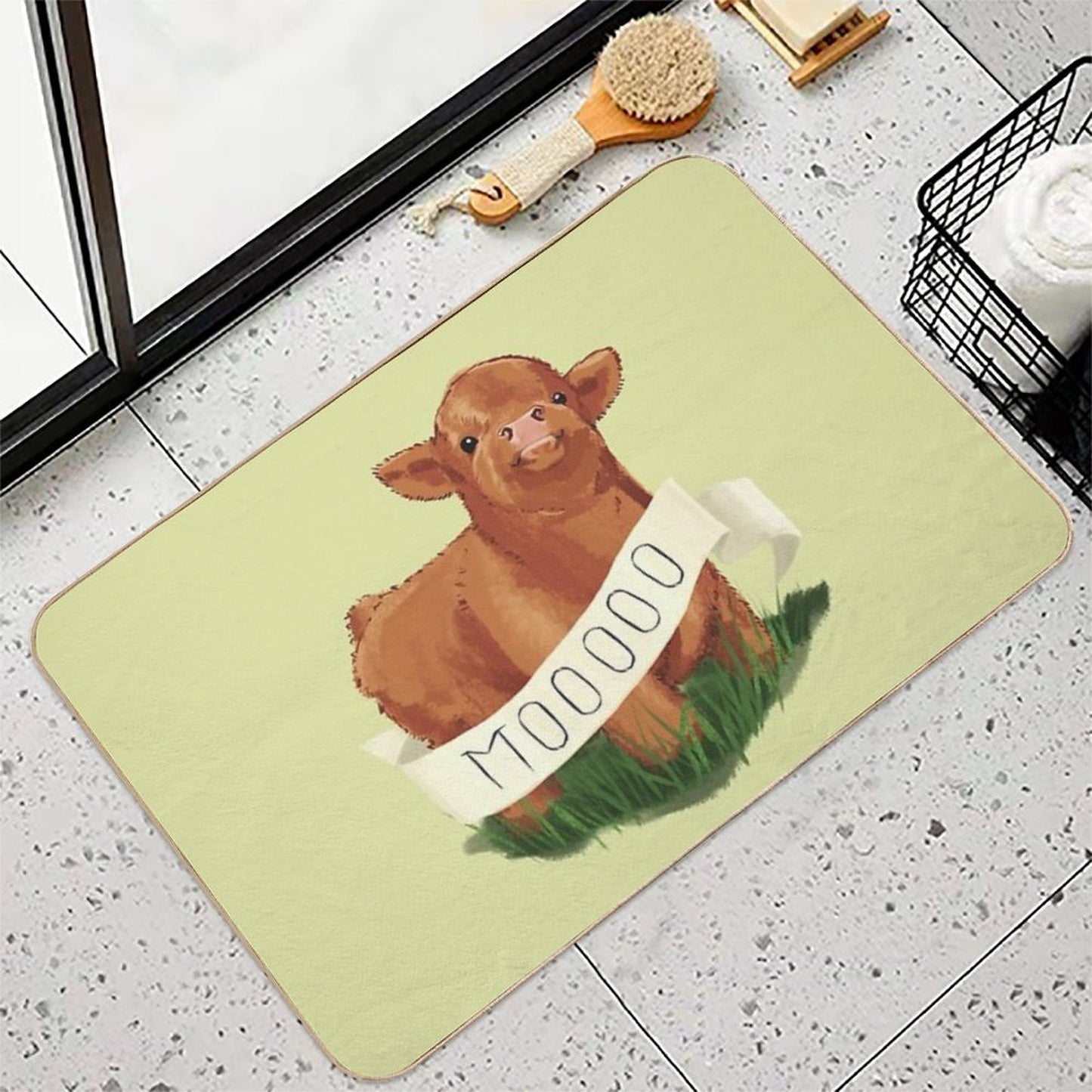 Baby Highland Cow  Stain-Proof Bath Mat
